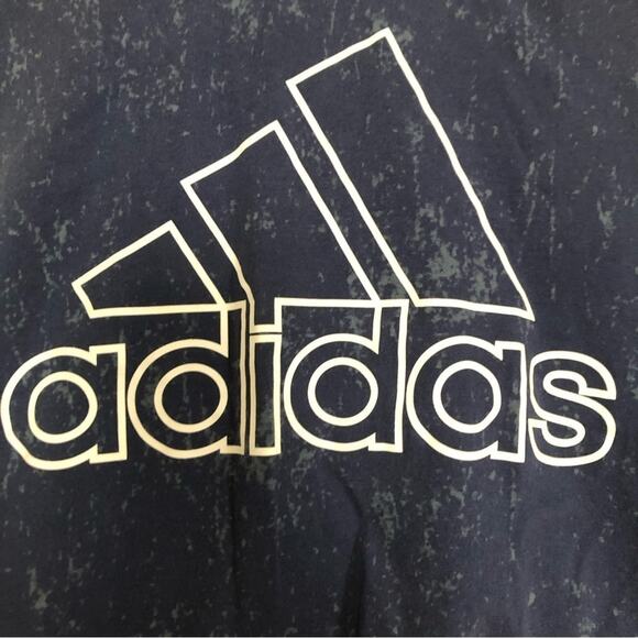 ❤️5/$25 SALE Adidas Navy Blue Crop Drop Armhole Gathered Front Muscle Tank Top - Picture 2 of 5